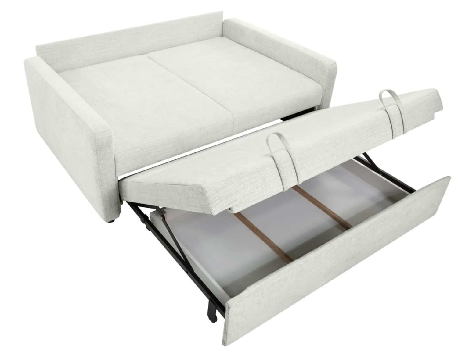 Sofa dwuosobowa Luna rozkładana z pojemnikiem beżowa
