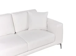 Sofa dwuosobowa poduszki biała