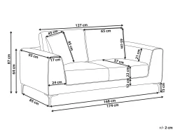 Sofa dwuosobowa poduszki biała