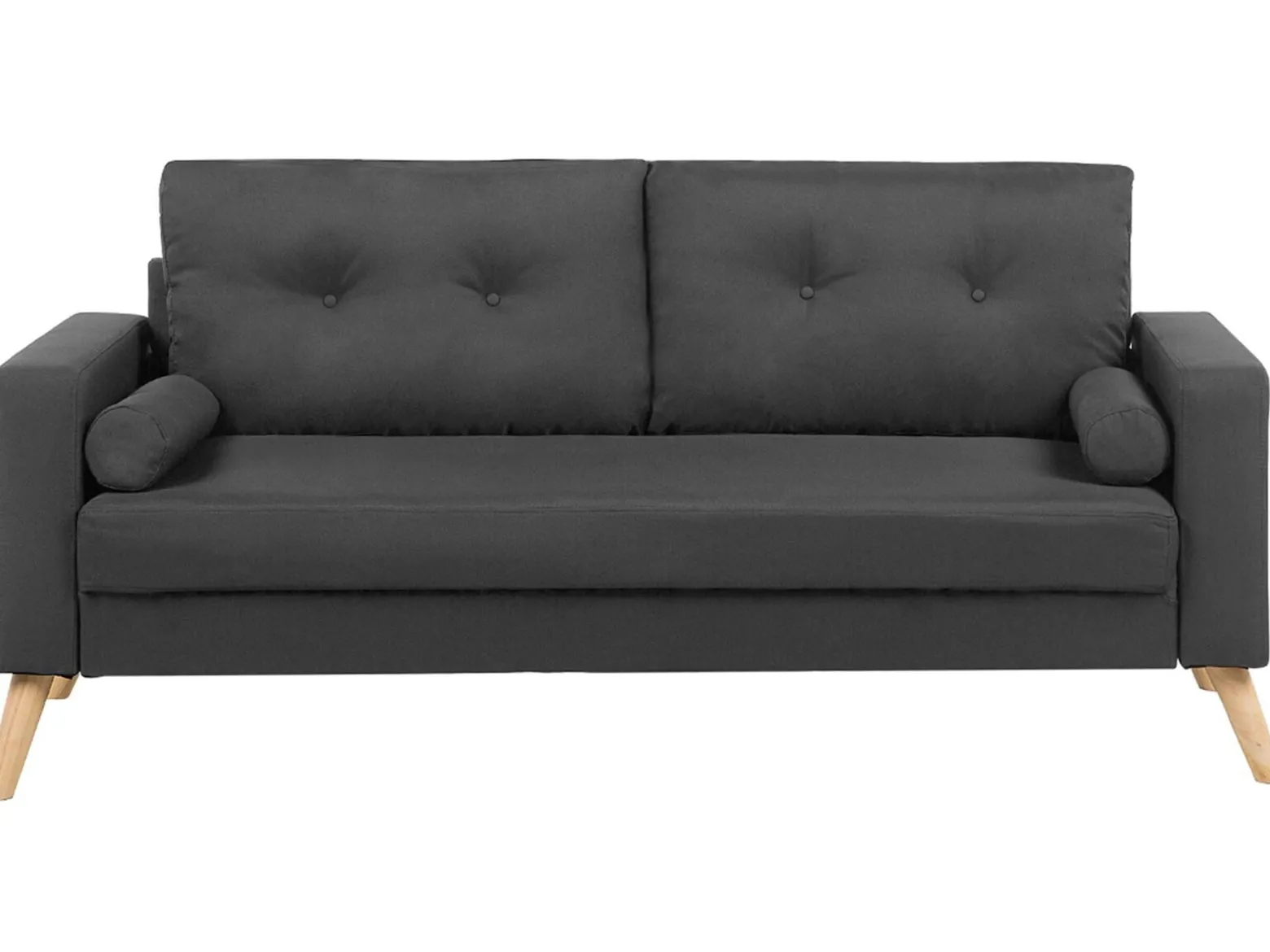 Sofa dwuosobowa szara z poduszkami