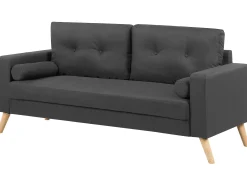Sofa dwuosobowa szara z poduszkami