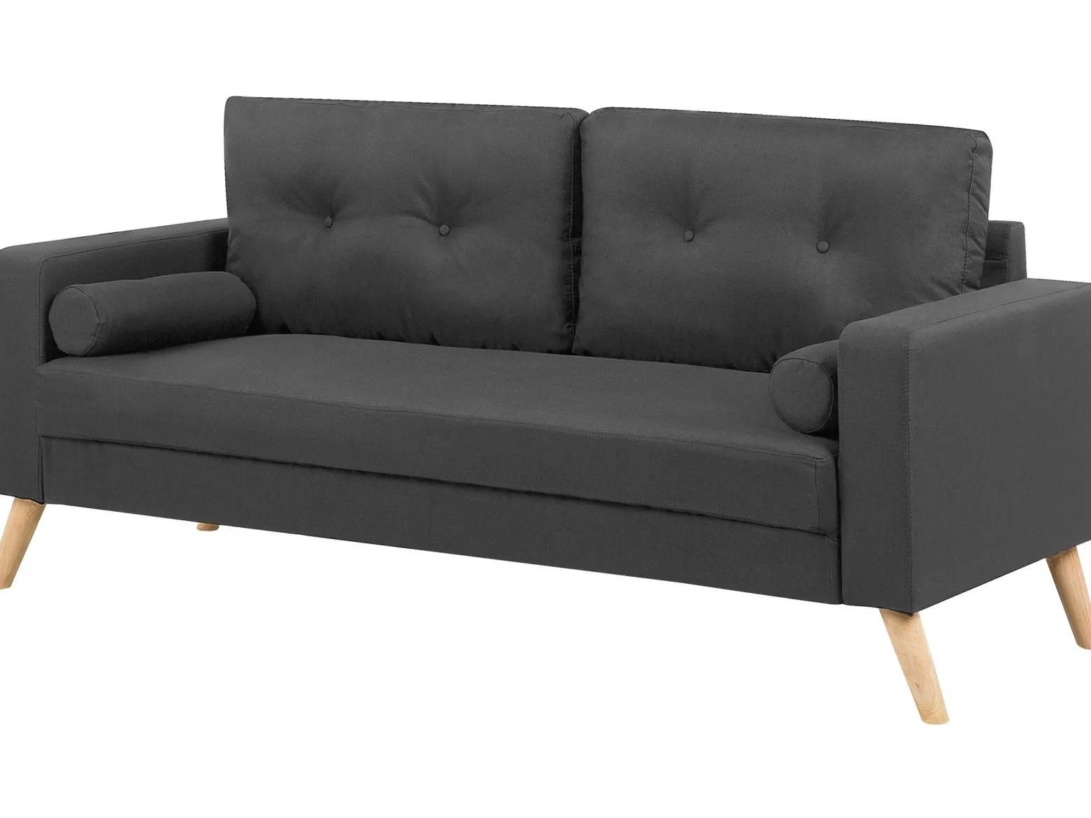 Sofa dwuosobowa szara z poduszkami