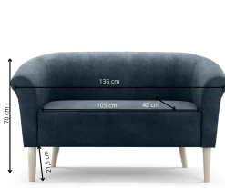 Sofa ESPERO styl skandynawski welur monolith 77