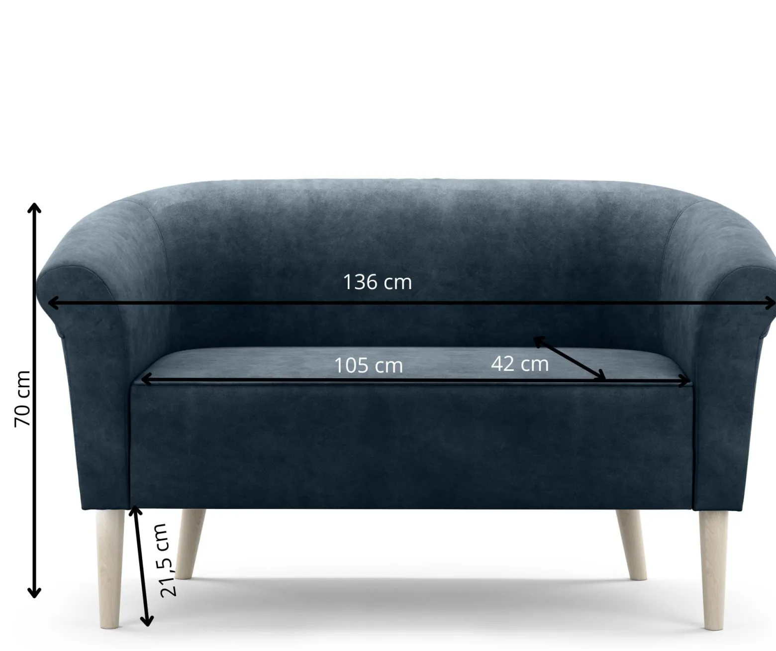 Sofa ESPERO styl skandynawski welur monolith 77