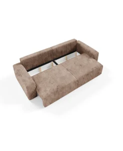 Sofa FANO z bokami funkcja spania sztruks Kolor: TILIA 17