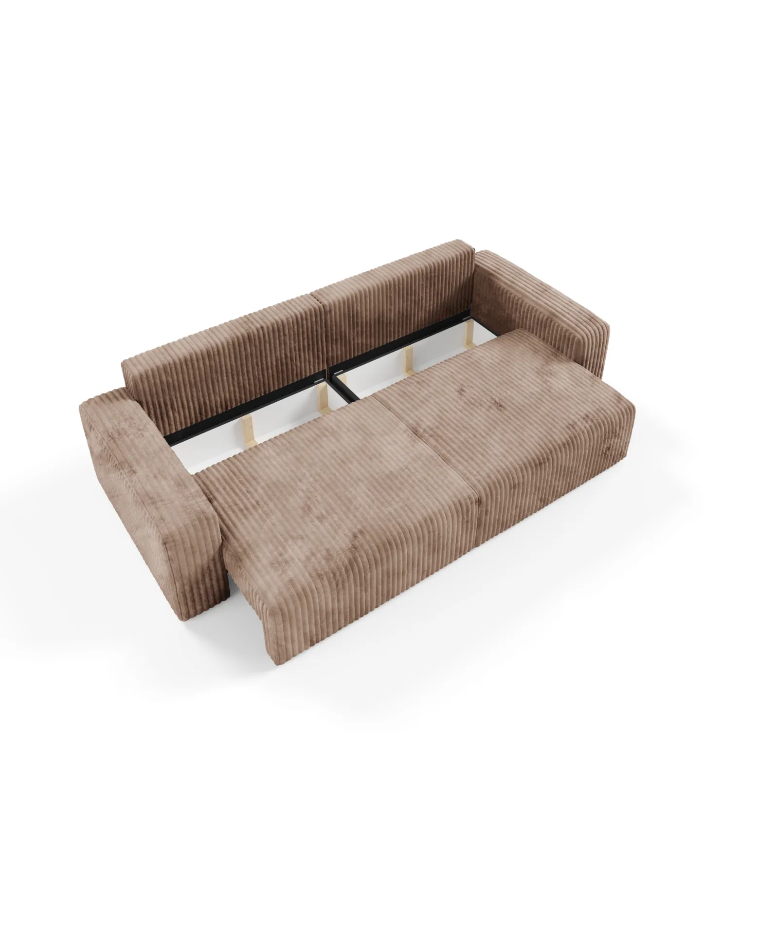 Sofa FANO z bokami funkcja spania sztruks Kolor: TILIA 17