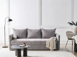 Sofa kanapa rozkładana 3-osobowa brązowa