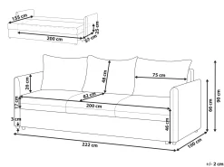 Sofa kanapa rozkładana 3-osobowa brązowa