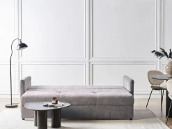 Sofa kanapa rozkładana 3-osobowa brązowa