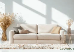 Sofa Kanapa Rozkładana Trzyosobowa z Funkcją Spania PALLA Czarna Mała
