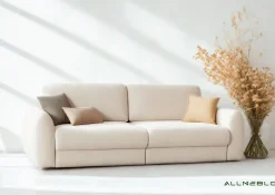 Sofa Kanapa Rozkładana Trzyosobowa z Funkcją Spania PALLA Czarna Mała