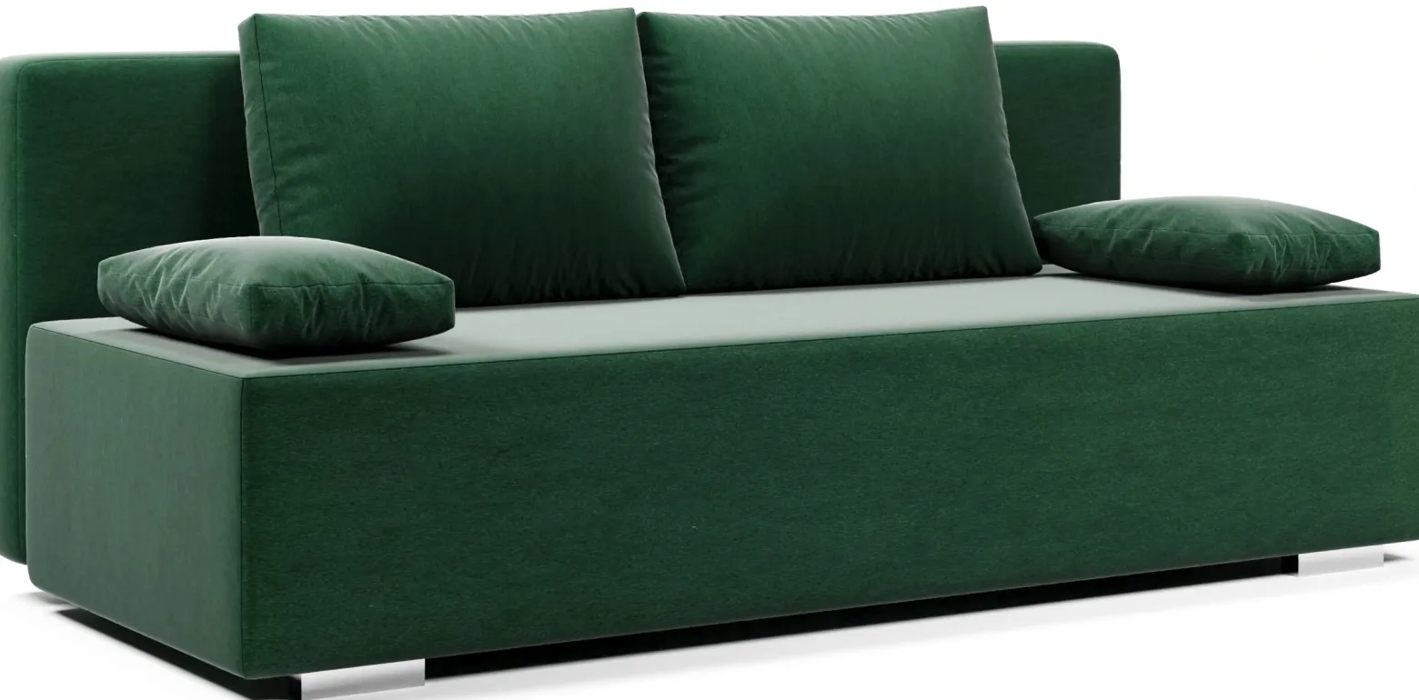 Sofa Kanapa Rozkładana z Funkcją Spania i Pojemnikiem Italia Zielona