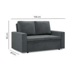 SOFA KANAPA rozkładana z funkcją spania do salonu szara