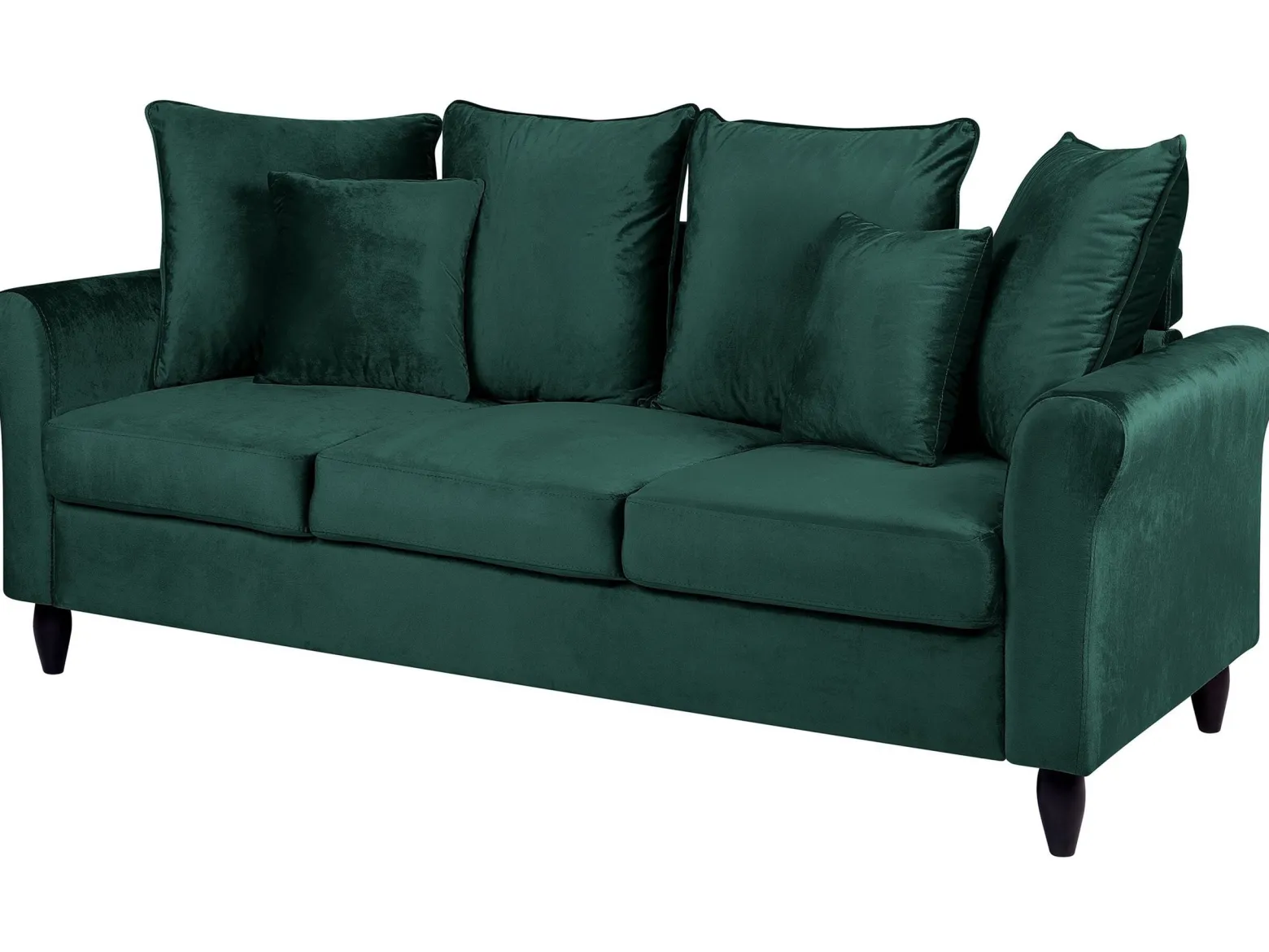 Sofa kanapa trzyosobowa welurowa zielona