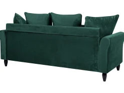Sofa kanapa trzyosobowa welurowa zielona