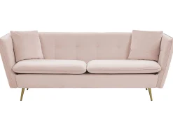Sofa kanapa welurowa pikowana różowa