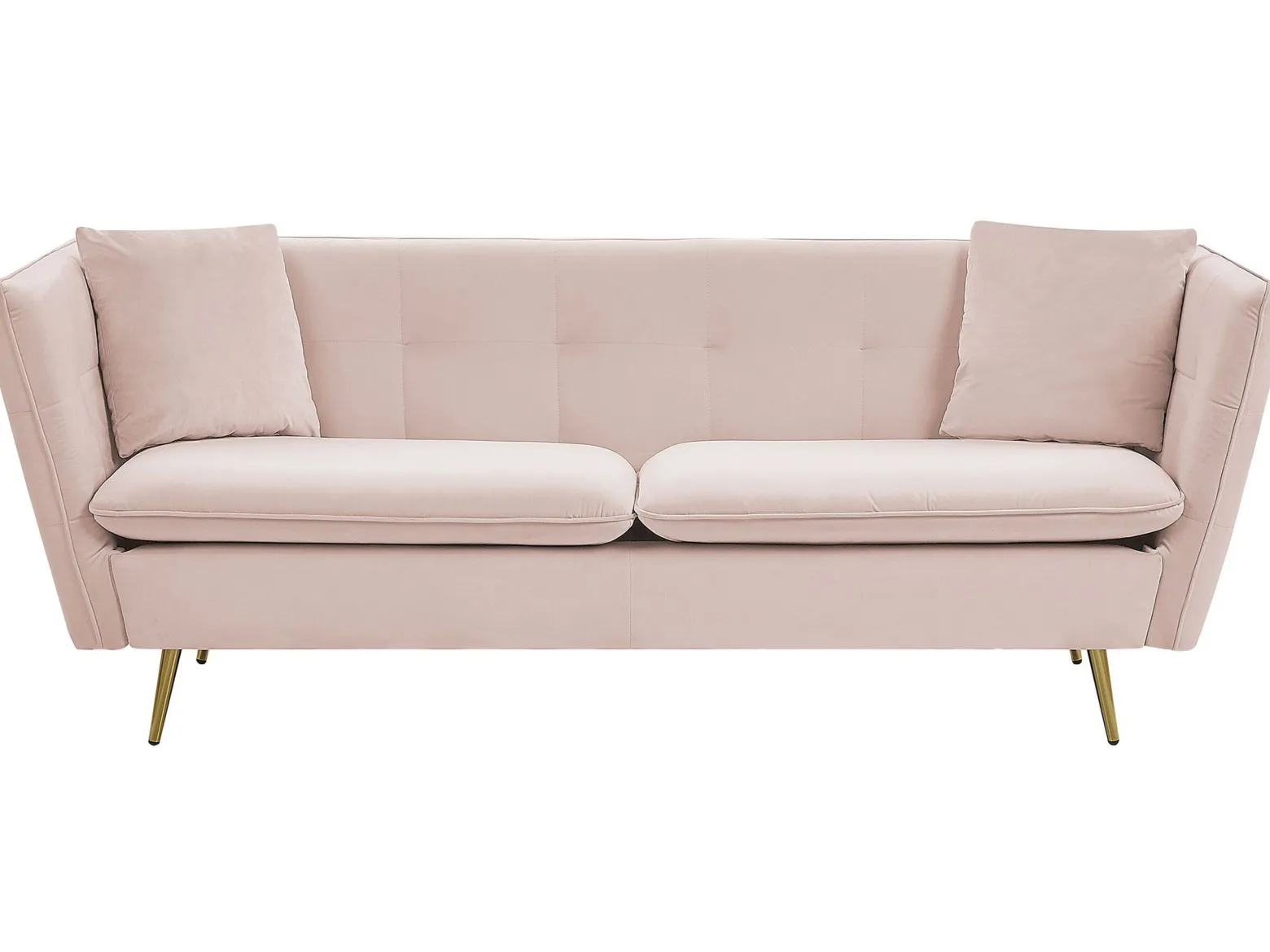 Sofa kanapa welurowa pikowana różowa