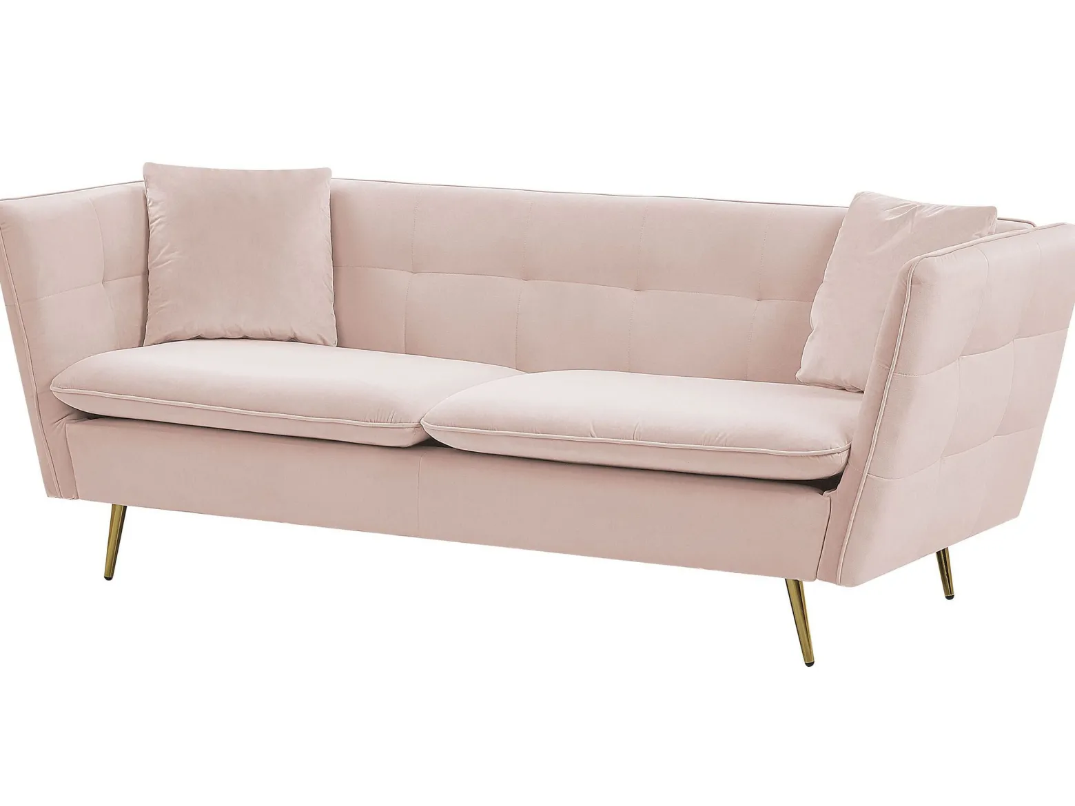 Sofa kanapa welurowa pikowana różowa
