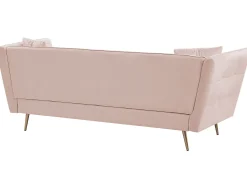 Sofa kanapa welurowa pikowana różowa