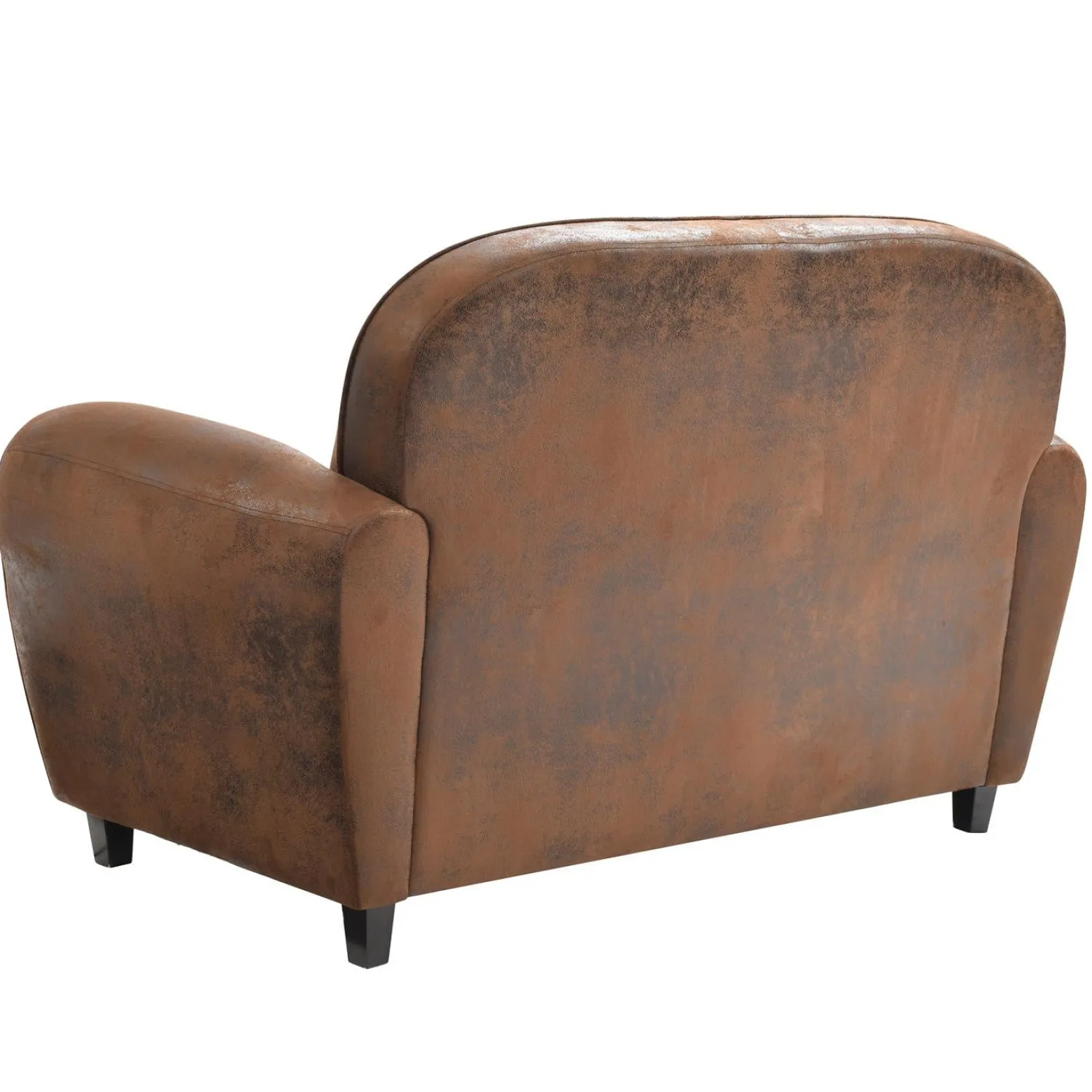 Sofa klubowa Vintage skóra ekologiczna brązowa