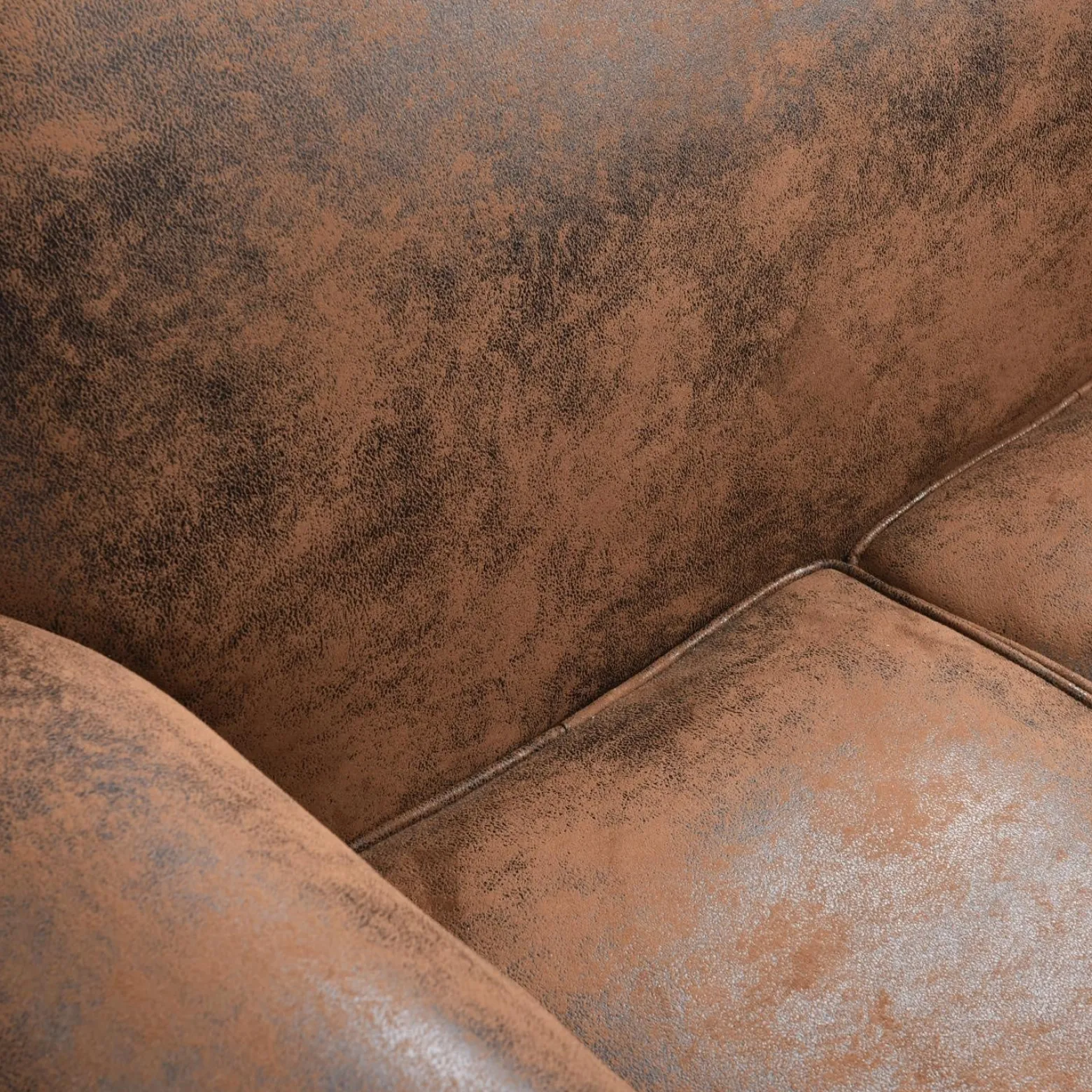 Sofa klubowa Vintage skóra ekologiczna brązowa
