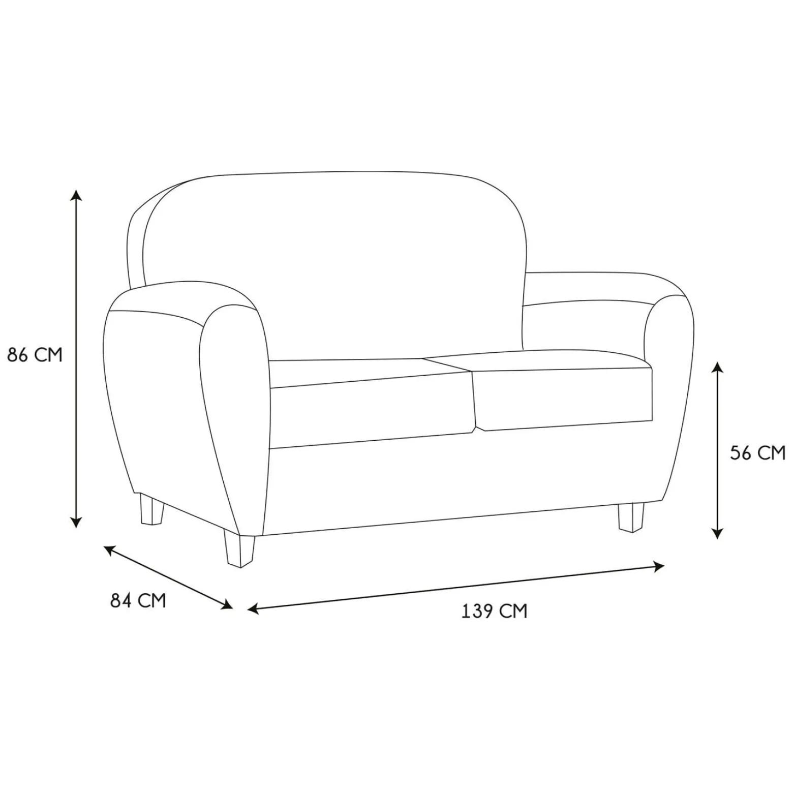 Sofa klubowa Vintage skóra ekologiczna brązowa