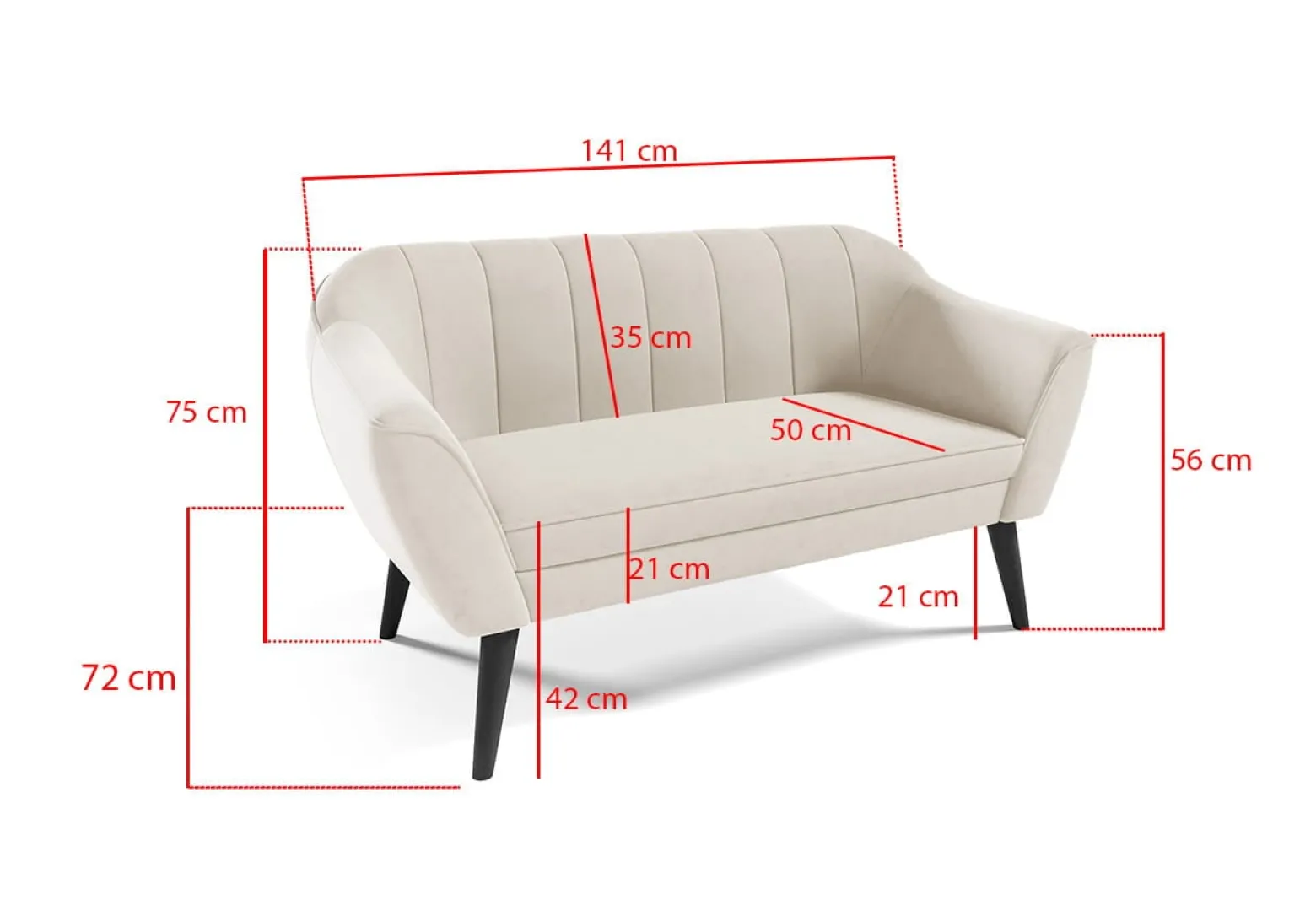Sofa Koko II Velluto 32 skandynawska