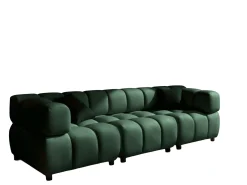 Sofa modułowa czteroosobowa, tkanina welurowa Bluvel, Zielony, Bolla