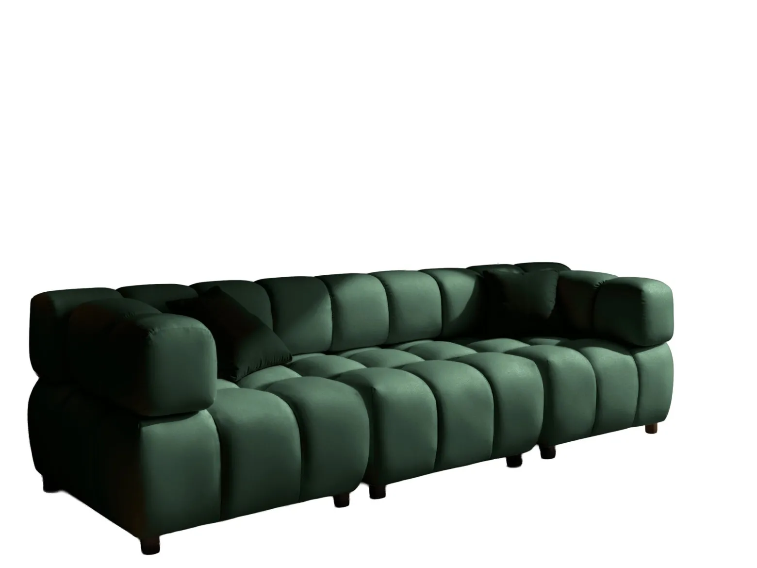 Sofa modułowa czteroosobowa, tkanina welurowa Bluvel, Zielony, Bolla