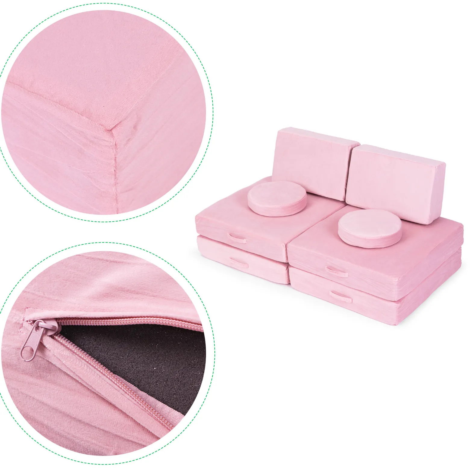 Sofa modułowa duża składana dla dzieci DIY 8 miękkich poduch