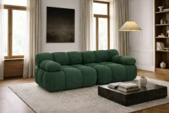 Sofa modułowa dwuosobowa, bukla Abriamo, Ciemnozielony, Selia