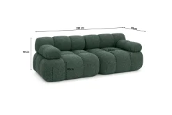 Sofa modułowa dwuosobowa, bukla Abriamo, Ciemnozielony, Selia