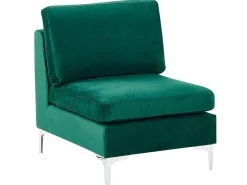 Sofa modułowa kształt U welurowa zielona