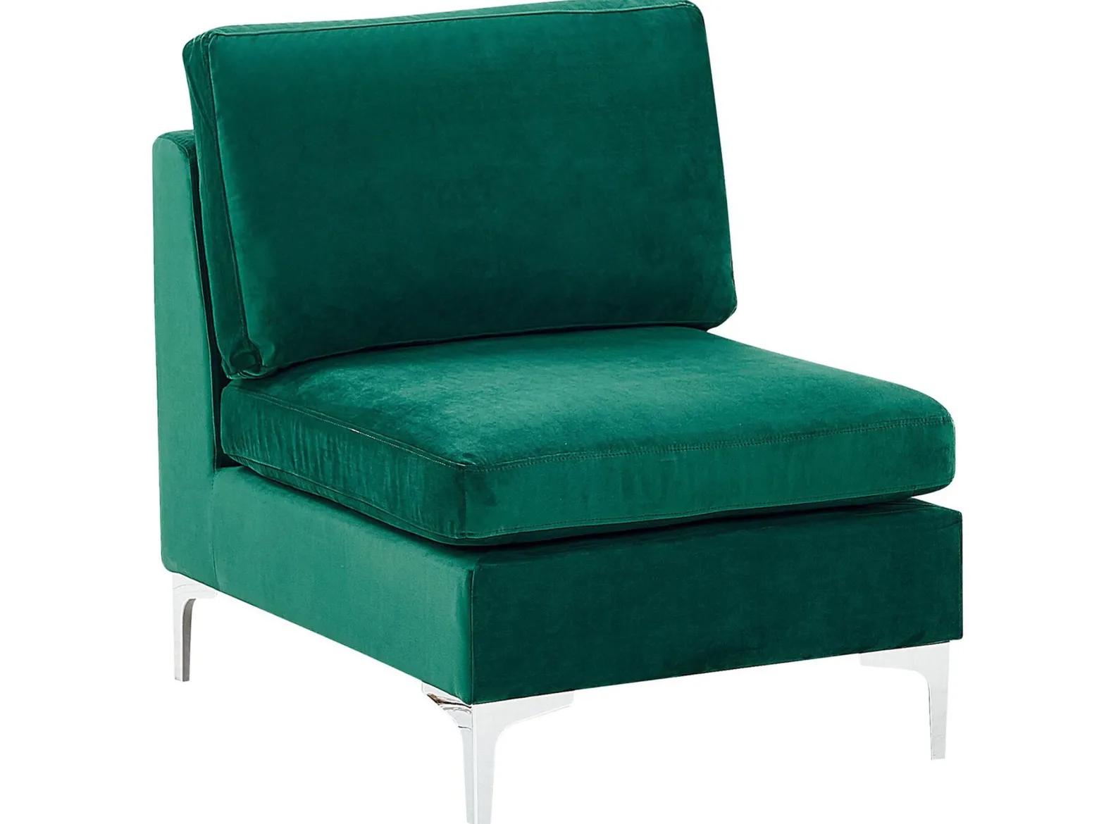 Sofa modułowa kształt U welurowa zielona