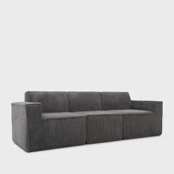 Sofa modułowa LYKKE 3-osobowa piankowa sztruksowa 263x88x73 cm HOMLA