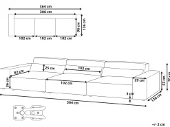 Sofa modułowa 3-osobowa szara