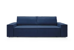 Sofa Molde sztruks granatowy Poso z funkcją spania schowek