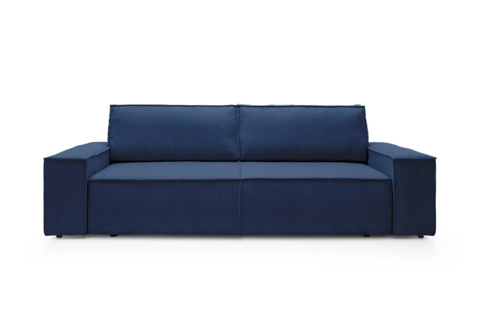 Sofa Molde sztruks granatowy Poso z funkcją spania schowek