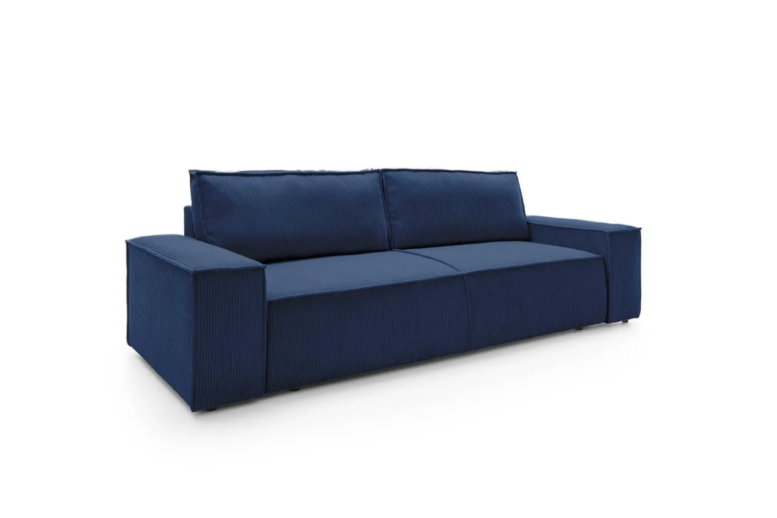 Sofa Molde sztruks granatowy Poso z funkcją spania schowek