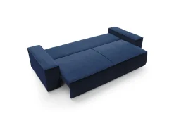 Sofa Molde sztruks granatowy Poso z funkcją spania schowek