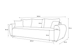 Sofa MOLISA z funkcją spania itaka 11 Ciemnoniebieska