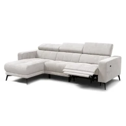 Sofa narożna 4 osobowa lewa MORELLO, kremowa, 1 x Relax Zero Gravity
