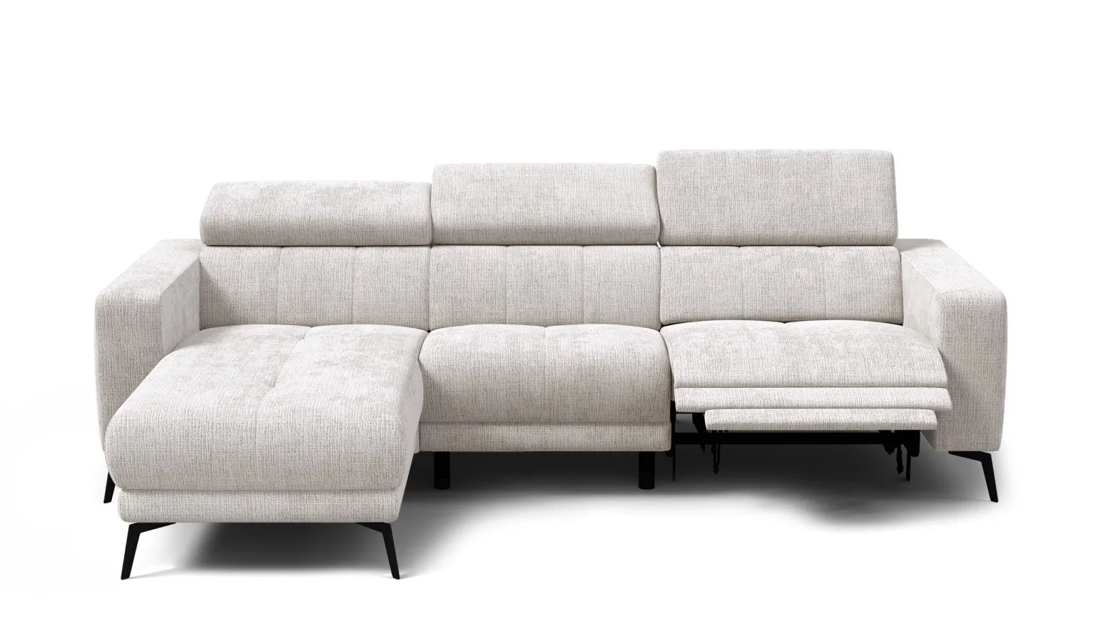 Sofa narożna 4 osobowa lewa MORELLO, kremowa, 1 x Relax Zero Gravity