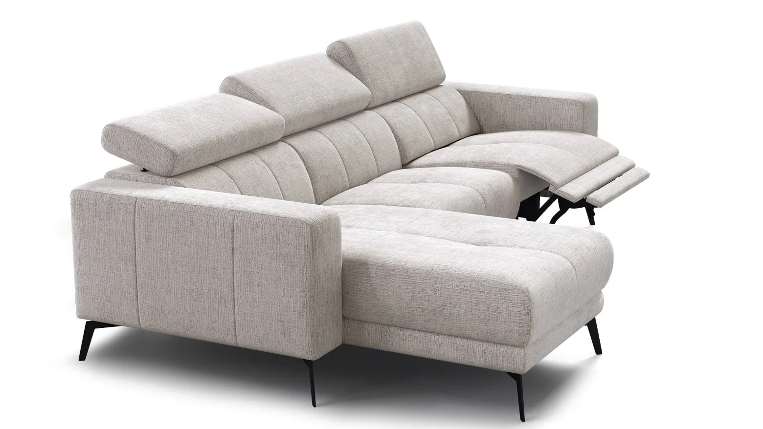 Sofa narożna 4 osobowa lewa MORELLO, kremowa, 1 x Relax Zero Gravity
