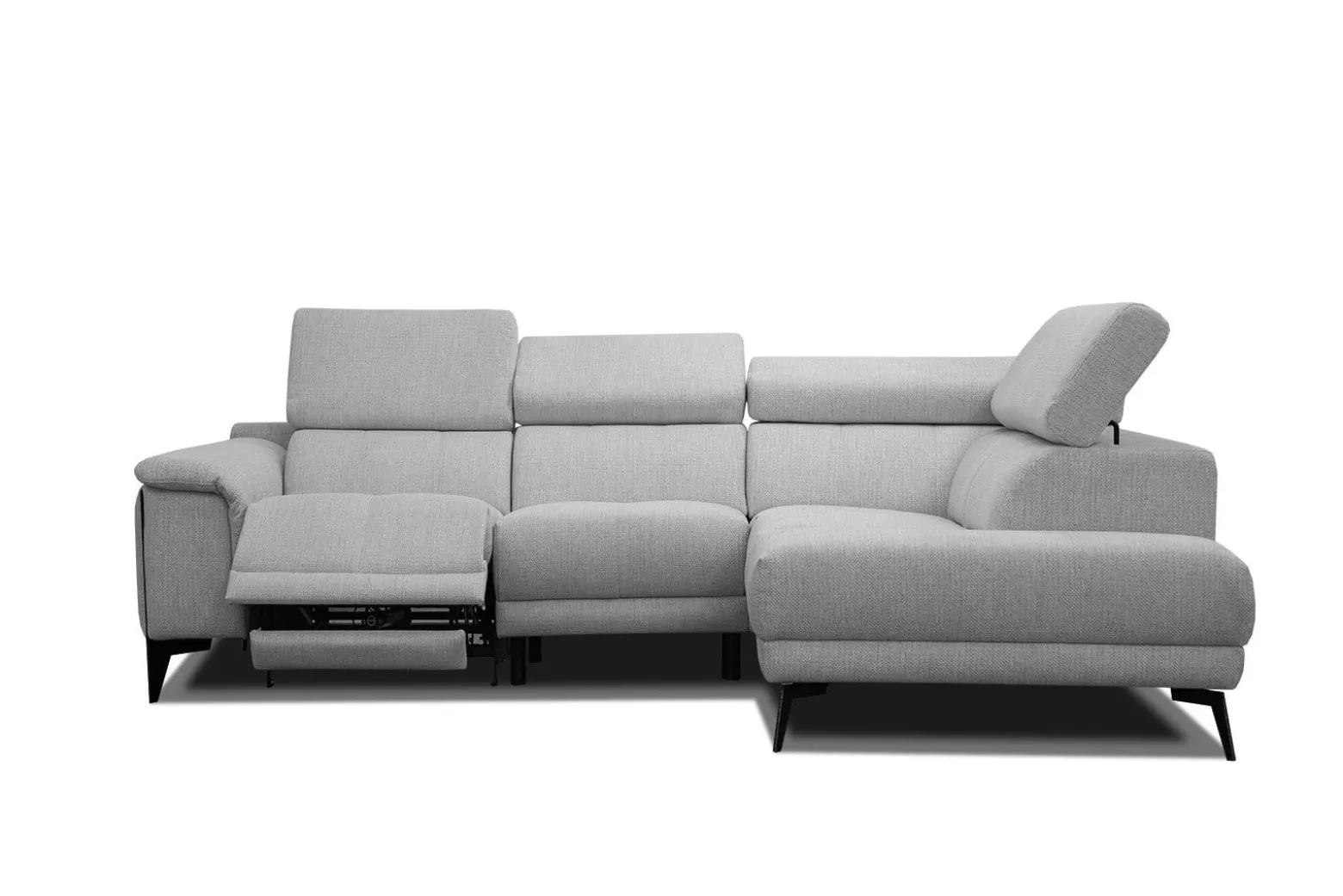 Sofa narożna 4 osobowa MATERA szara, 1 funkcja relaks