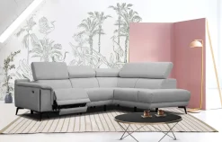 Sofa narożna 4 osobowa MATERA szara, 1 funkcja relaks
