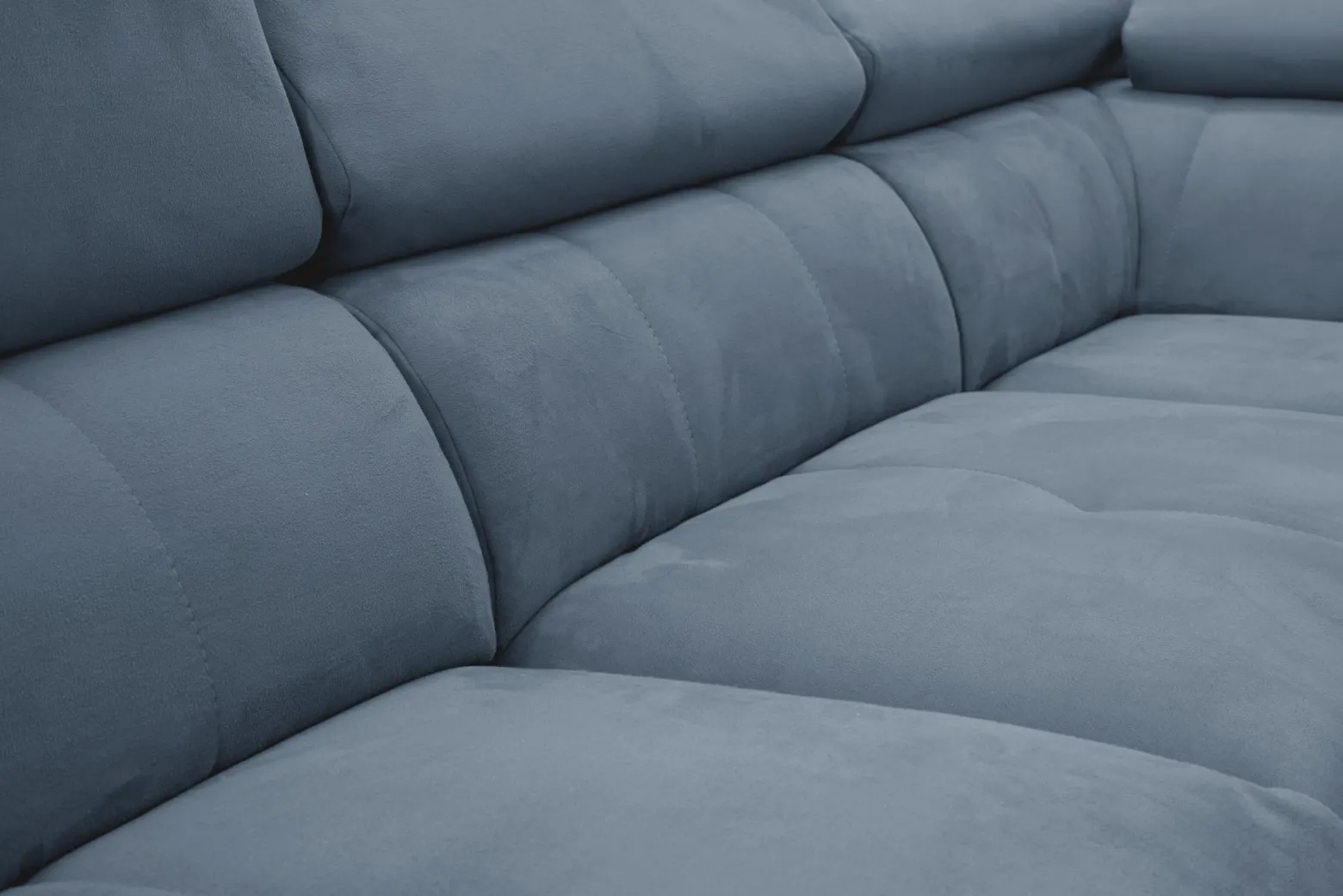 Sofa narożna 5 osobowa MATERA szaroniebieska, 1 funkcja relaks