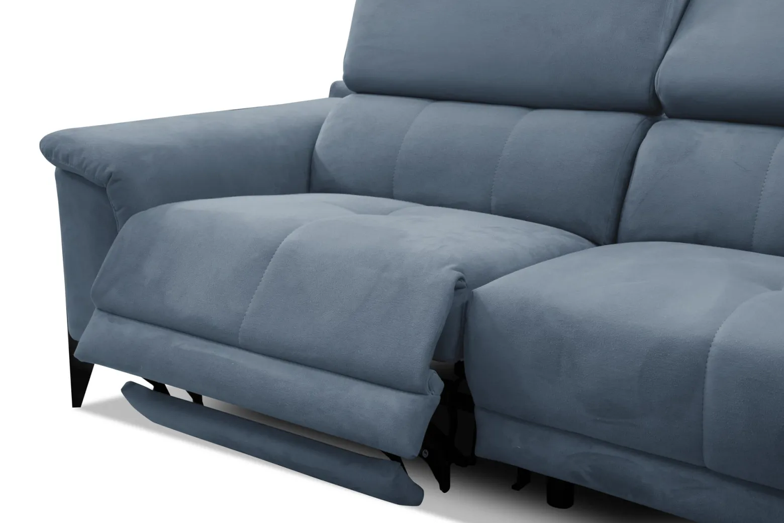 Sofa narożna 5 osobowa MATERA szaroniebieska, 1 funkcja relaks