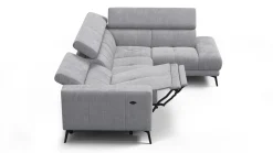 Sofa narożna 5 osobowa prawa MORELLO, jasnoszara, 1 x Relax Zero Gravity