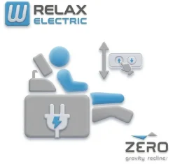 Sofa narożna 5 osobowa prawa MORELLO, jasnoszara, 1 x Relax Zero Gravity